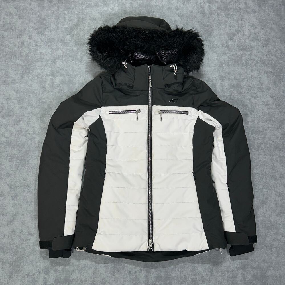 4F KUDN151 Dermizax 20K Ski Jacket Waterproof Fur Hood white/black Womens S